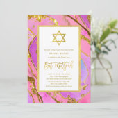 ピンクと金ゴールド | デビッドバルミツワーの星 招待状 (スタンド正面)