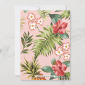 ピンクと金ゴールド | トロピカルカップルウェディングシャワー 招待状 (裏面)