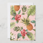 ピンクと金ゴールド | トロピカルサマー結婚式招待状 招待状 (裏面)