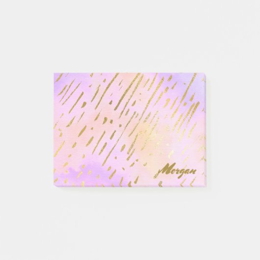 ピンクと金ゴールド ポストイット (正面)