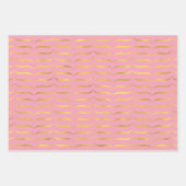 ピンクと金ゴールド ラッピングペーパーシート (正面)