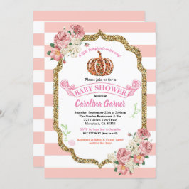 ピンクと金ゴールド 招待状