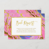 ピンクと金ゴールド | 赤ちゃんシャワー予約リクエスト エンクロージャーカード (正面/裏面)