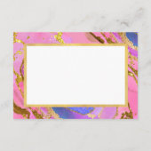 ピンクと金ゴールド | 赤ちゃんシャワー予約リクエスト エンクロージャーカード (裏面)