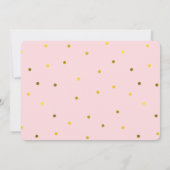 ピンクと金フェイク箔の象の誕生日パーティー 招待状 (裏面)