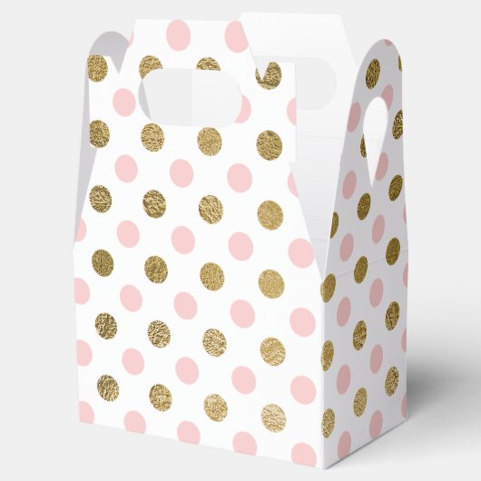 ピンクと金箔の水玉模様パターン フェイバーボックス (オープン)