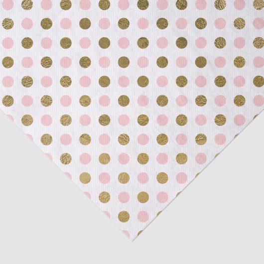 ピンクと金箔の水玉模様パターン 薄葉紙 (詳細)