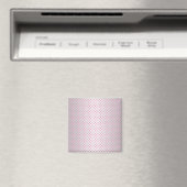 ピンクと銀白色の水玉模様パターン マグネット (インサイチュ (食洗機))
