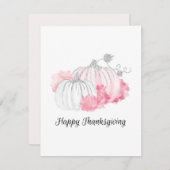 ピンクと銀色の水色のカボチャ シーズンカード (正面/裏面)