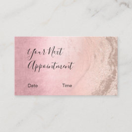 ピンクと銅のバラ金ゴールドグリッターメイクアップアーティスト 予約カード