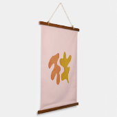 ピンクと錆のマティスインスパイア 吊り下げ型タペストリー (傾斜あり)