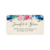 ピンクと青かわいらしの縁ど花 ラベル (正面)