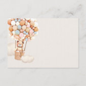 ピンクと青のクマのバルーン空白のエンクロージャカード エンクロージャーカード (裏面)