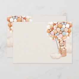 ピンクと青のクマのバルーン空白のエンクロージャカード エンクロージャーカード