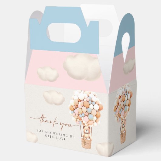 ピンクと青のクマの風船の好意ボックス フェイバーボックス (オープン)