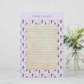 ピンクと青のグラデーションのバレエパターン 便箋 (スタンド正面)