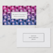 ピンクと青のグラデーションのバレエパターン 名刺 (正面/裏面)