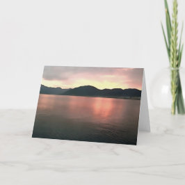 ピンクと青のグラデーション夕焼けの反射(横) カード