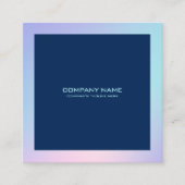 ピンクと青のグラデーション縁ど背景 スクエア名刺 (正面)