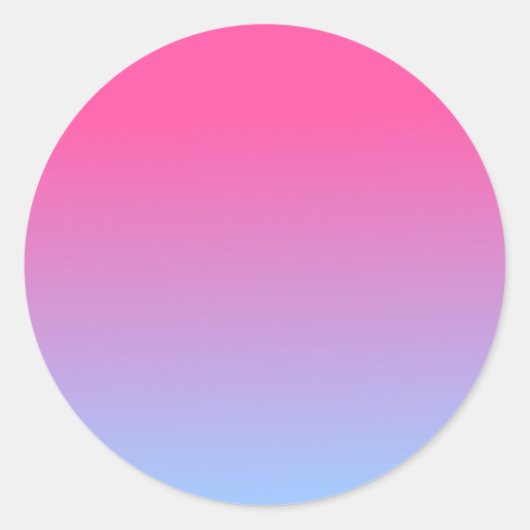 ピンクと青のグラデーション ラウンドシール (正面)