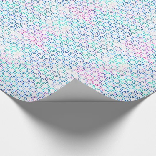 ピンクと青のグラフィックの正方形 ラッピングペーパー (角)