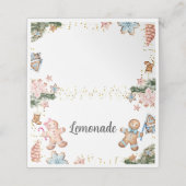 ピンクと青のジンジャーブレッドのクッキー性別が明らかになる プレイスカード (外部開封)