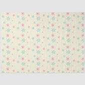 ピンクと青のスノーフレークのパターンのクリスマス冬 薄葉紙 (正面)