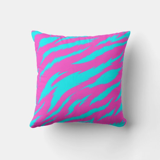 ピンクと青のタイガーの皮膚パターン装飾用クッション クッション (裏面)
