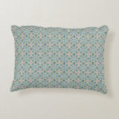 ピンクと青のタイル アクセントクッション (裏面)