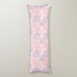 ピンクと青のダリアリバーシブルロングデコールピロー ボディピロー