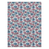 ピンクと青のトウモロコシの花、白の上に野生の花 テーブルクロス (正面)