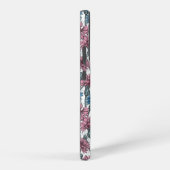 ピンクと青のトウモロコシの花、白の上に野生の花 SAMSUNG GALAXYケース (右側面)