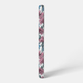 ピンクと青のトウモロコシの花、白の上に野生の花 SAMSUNG GALAXYケース (左側面)