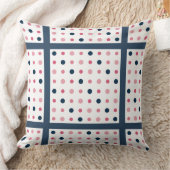 ピンクと青のドット クッション (ブランケット)