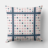 ピンクと青のドット クッション (裏面)
