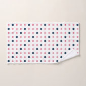 ピンクと青のドット バスタオルセット (ハンドタオル)