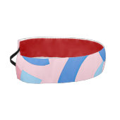 ピンクと青のドードルパターン アスレチックヘッドバンド (左)