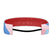 ピンクと青のドードルパターン アスレチックヘッドバンド (裏面)