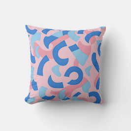 ピンクと青のドードルパターン クッション