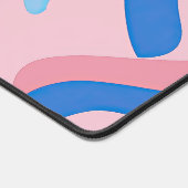 ピンクと青のドードルパターン デスクマット (コーナー)