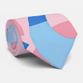 ピンクと青のドードルパターン ネクタイ (ロール)