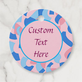 ピンクと青のドードルパターン フェイバータグ