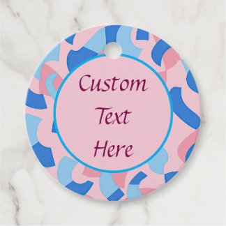 ピンクと青のドードルパターン フェイバータグ