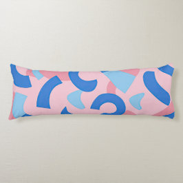 ピンクと青のドードルパターン ボディピロー