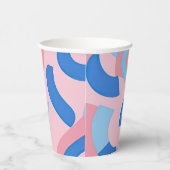 ピンクと青のドードルパターン 紙コップ (右)