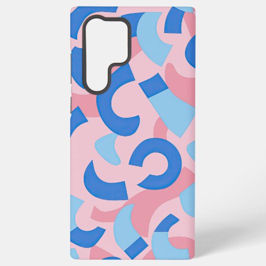 ピンクと青のドードルパターン SAMSUNG GALAXYケース (裏面)