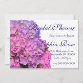 ピンクと青のハイドランジア 上品なピンクと紫の花 招待状 (正面)