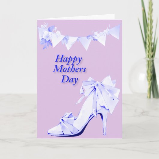 ピンクと青のバナーと靴 カード (正面)