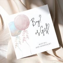 ピンクと青のバルーン性別の少年または少女のリビール