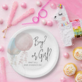 ピンクと青のバルーン性別の少年または少女のリビール ペーパープレート (パーティー)